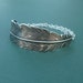 silver feather bracelet cuff sterling silver chain