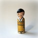 Mini Golden Kokeshi - An Original Miniature Peg Art Doll