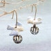 Blue Bird Earrings Vintage Ceramic Birds, Brass Birdcages