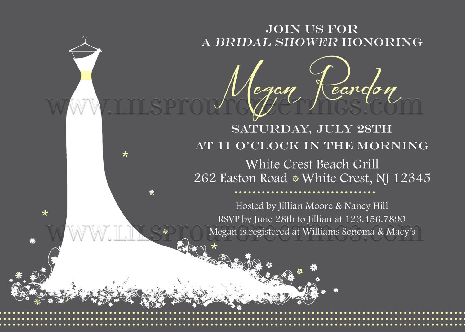 Elegant Bridal Shower Invitation Modern Bridal Shower