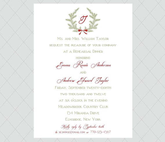 Christmas Rehearsal Dinner Invitations 3