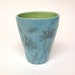 Hand Etched Turqoise Blue Tumbler