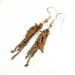 Boho style Copper Earrings - Chain and Leaves - Sterling Silver ear wires - perfect stocking stuffer - ready to ship