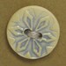 SALE Stamped Snowflake Ceramic Stoneware Button - Pale Blue - FREE SHIPPING
