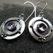 Antique Coin Earrings . oxidized/brushed sterling silver and faceted amethyst . limited edition . READY TO SHIP