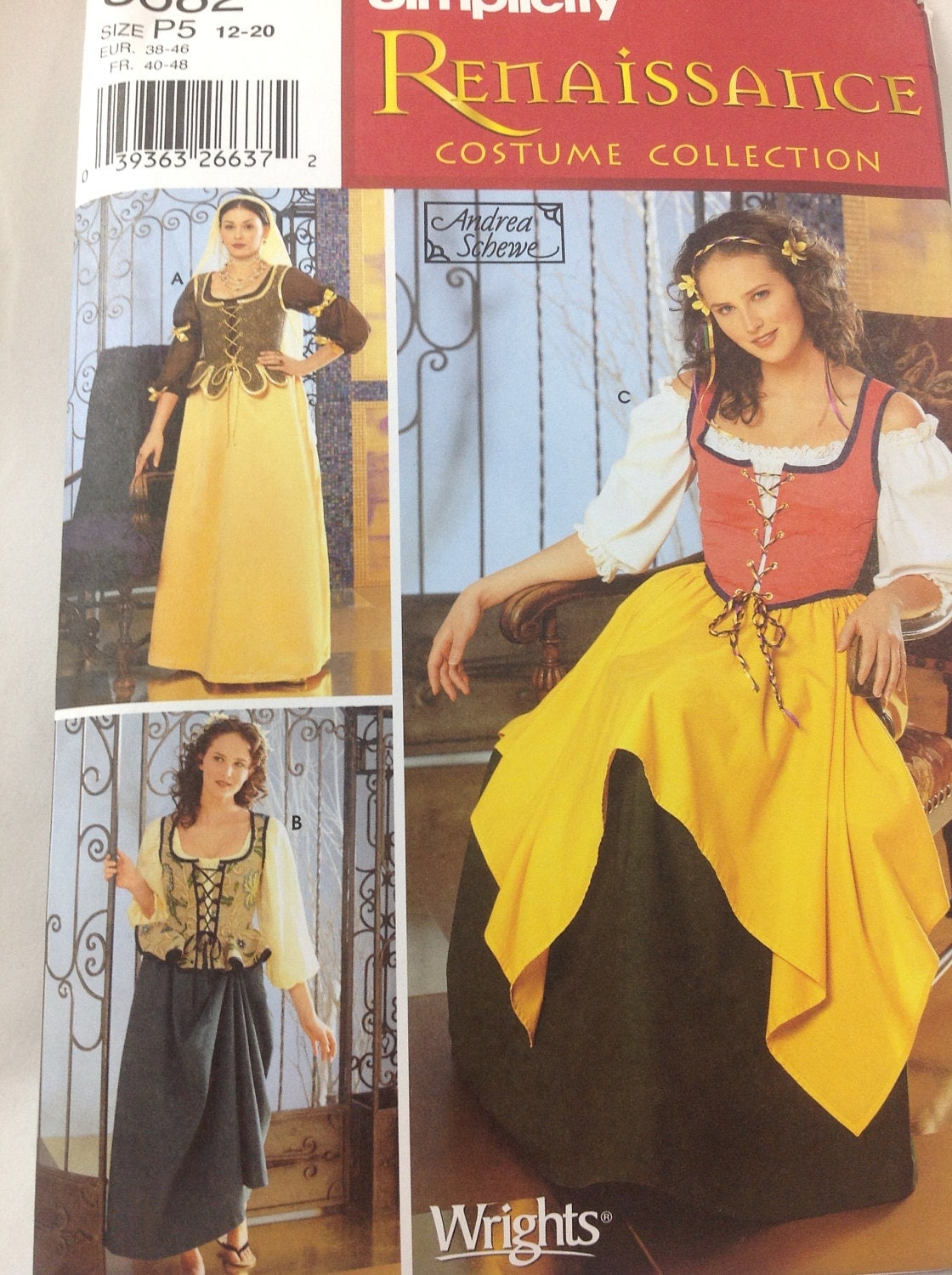 Simplicity 5582 Costume Sewing Pattern Renaissance Medieval