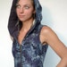 Pacha Play Hooded Short Vest with Funky Blue Lace on Twill