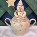 Snowman sugar jar- mixed media- original- sculpted- winter snowman- Christmas decoration- sugar bowl