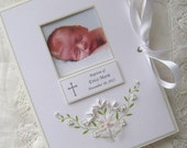 Personalized Photo Album Baptism Baby Gift  , Christening, Dedication, Newborn Gift - Petite Beaded Baby Gift 5x7