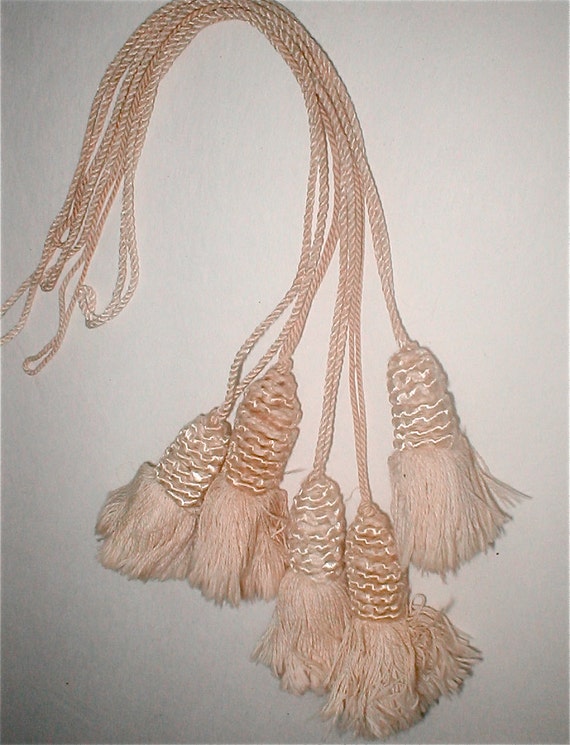 5 Tassel Window Shade Pulls Vintage 40s