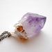 SALE - Raw Amethyst Crystal Necklace - Medium - Silver Plated - FREE US Shipping