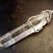 Lemurian Crystal wire wrap necklace pendant, Sterling Silver, on chain - naturally formed Quartz crystal from Diamantina mine in Brazil