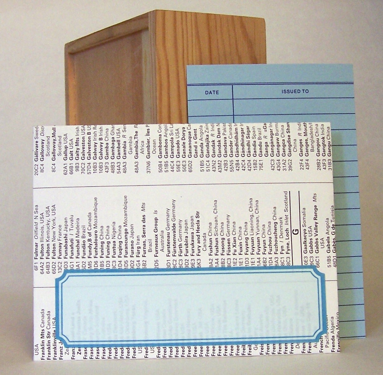 handmade book page envelopes and blue library cards set of 10
