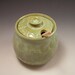 Hand Made Pottery Honey Pot in French Country Green