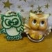 Lot of Two Vintage Plastic Owl Keychains 1970s 1980s