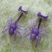 creepy purple spider earrings