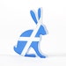 Scottish Saltire Hare Glass Sculpture Screen Printed Enamel