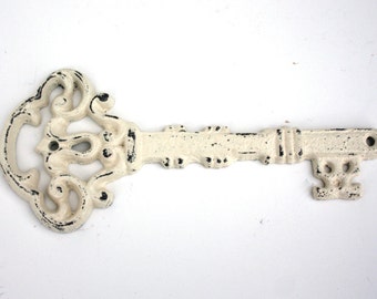 Shabby Cottage Chic Cast Iron Skeleton Key