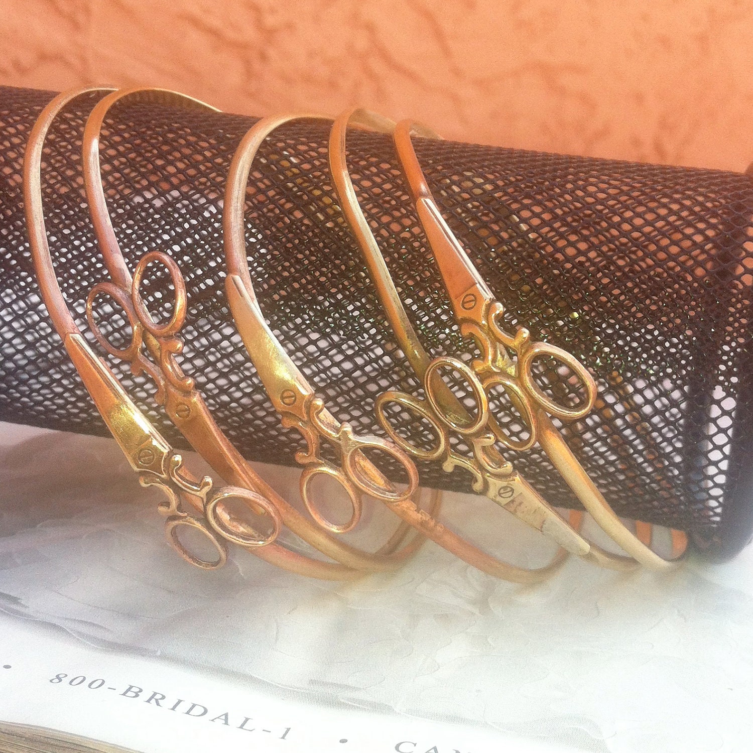 Hair Stylist Scissor Bangle Bracelet Bohemian Gypsy