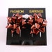 Brown Christmas Bow Earrings - 1in -Pierced