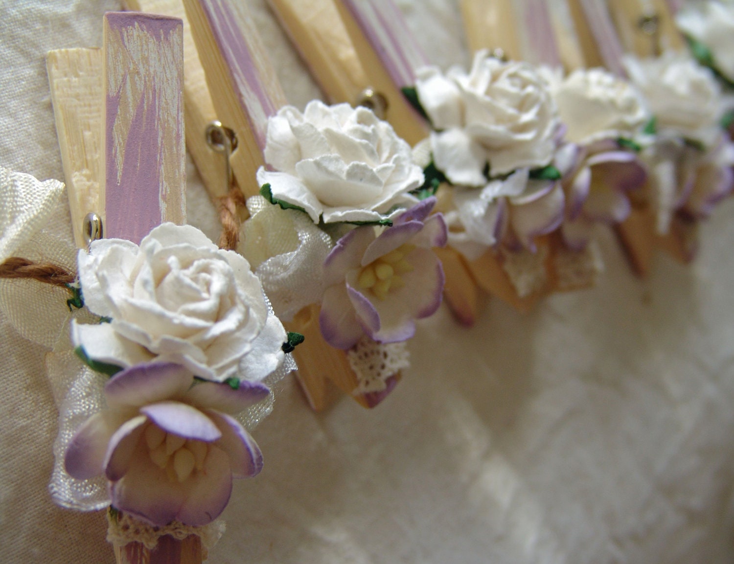 Shabby Chic clothespin Lavender decorative clothespins