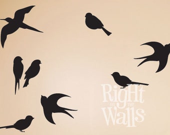 Birds Wall Art bird wall decal | etsy Birds Wall Art bird wall decal | etsy