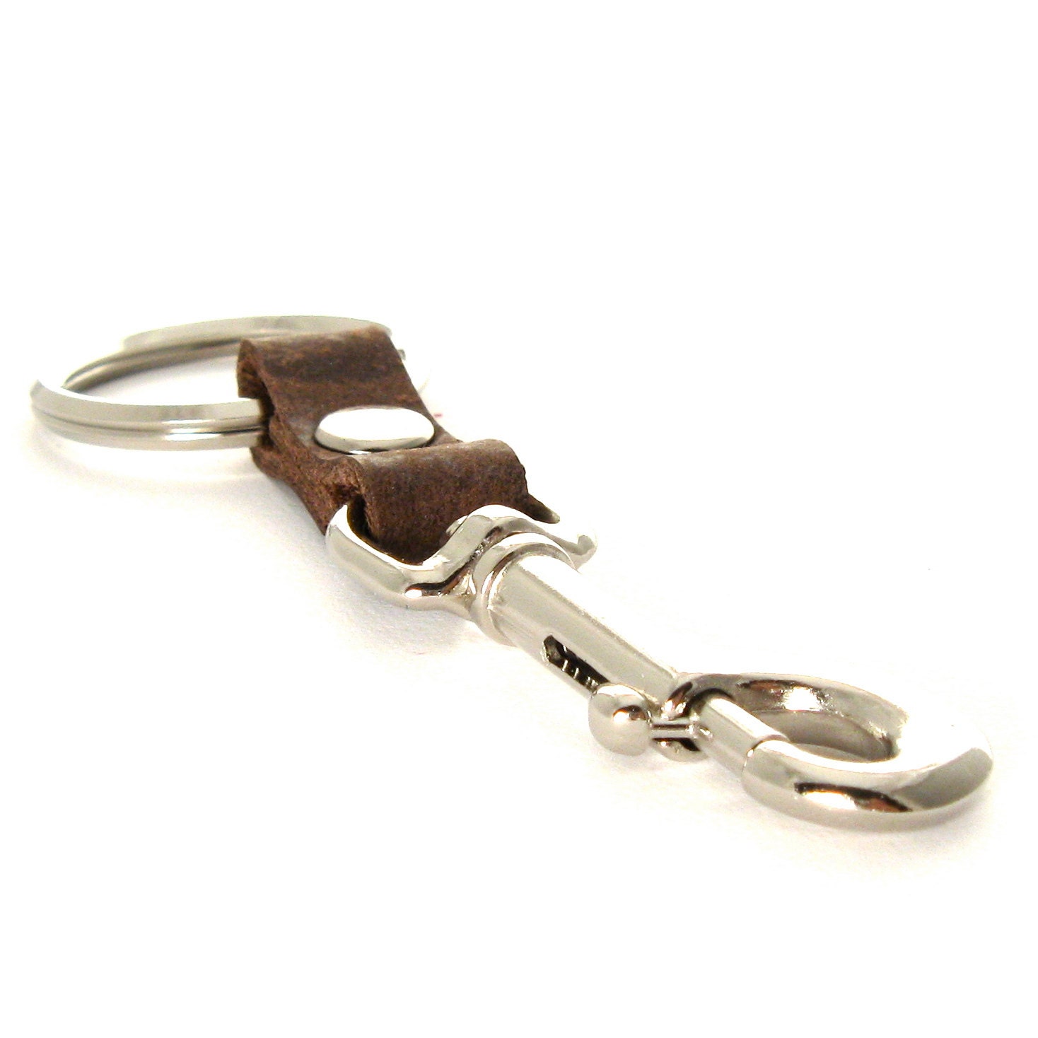 Swivel Clip Brown Leather Keychain A Classic Leather by AnchorRoad