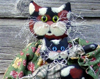 CF172 Callie's Girls - PDF ePattern Cloth Doll Pattern Cat, Kitties