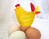 Gold Egg Cozies - Set of 2 Hens that Decorative Hold Soft Boiled Eggs