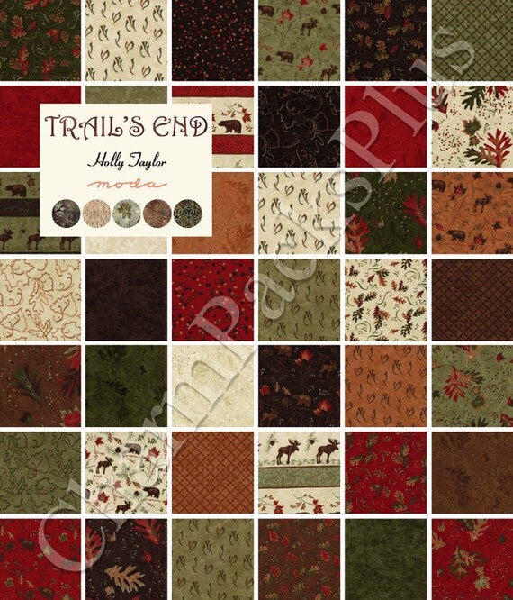 TRAILS END Moda Charm Pack 5 inch Quilt Fabric Squares