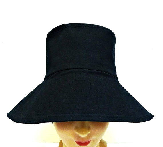 Rain Hat in Inky Blue Waxed Canvas Women's Rain by HatsWithAPast