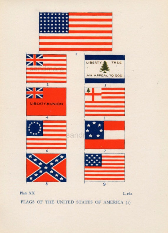 Vintage Historical Chart of United States Flags to by sandmarg