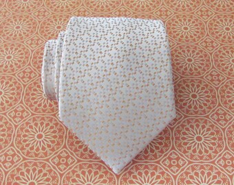 Mens Ties. Necktie Beige and Orange Silk Tie