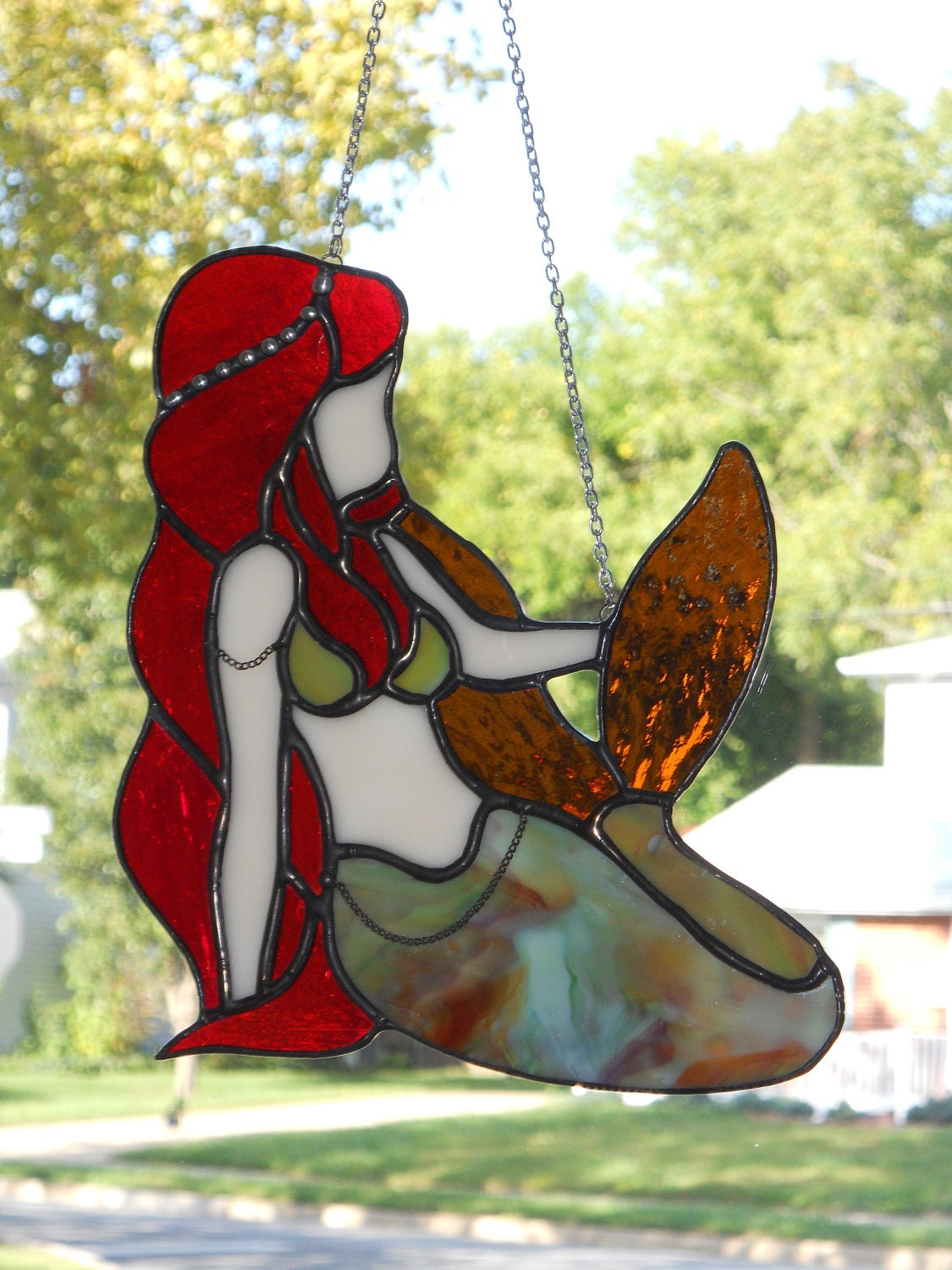 Stunning Mermaid Stained Glass Suncatcher