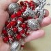 Red Rosary Catholic Unbreakable Wire Wrap Pewter by HeartFelt Rosaries