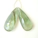 Green Tourmalinated Quartz Elongated Drops - Pair - 8.5x22mm