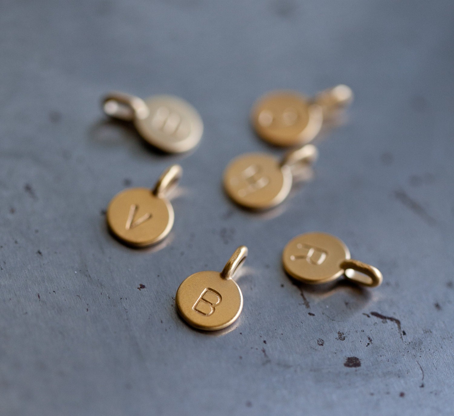Single 14k Gold Vermeil Tiny Initial Charm