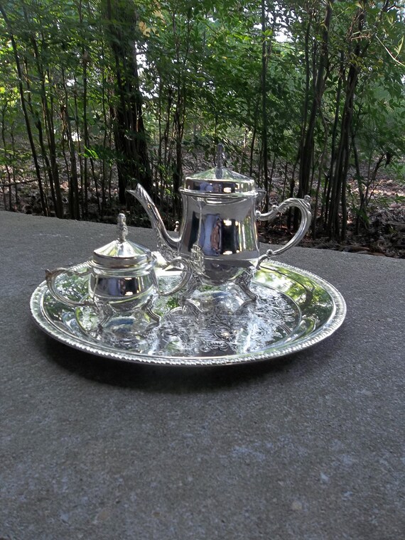 Vintage Silverplate Tea Set Silver Plate Toy Tea Service