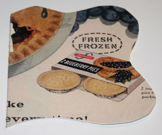 Wavy Blueberry Pie Vintage Greeting Card