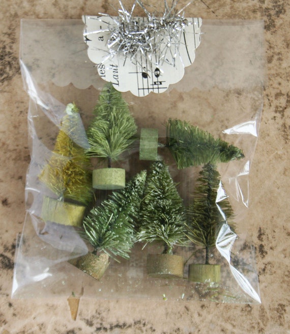 mantle brush bottle tree Style Bottle Decorating Brush for 6 Evergreens Miniature Vintage Trees