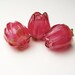 Lampwork Glass Beads PINK ROSES hand crafted flower jewelry supplies sra