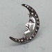Vintage Brooch Sterling Silver Marcasite Man In The Moon