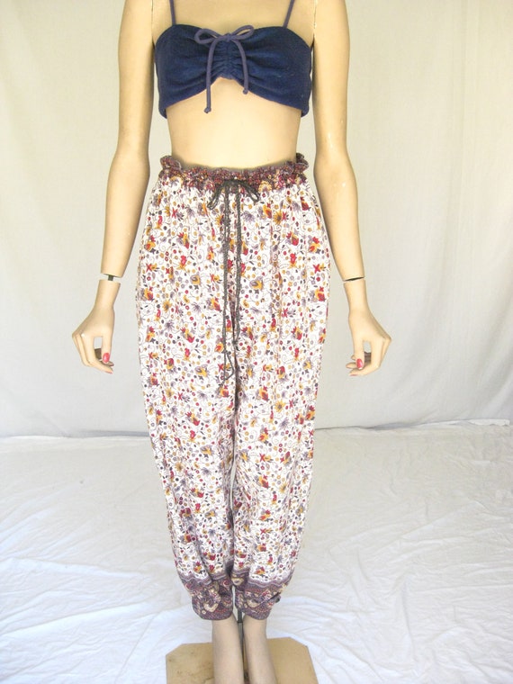 Vintage 70s India Cotton HAREM PANTS by TimeBombVintage on Etsy
