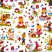 Half Yard Japanese Canvas Cotton Fabric Cosmo Textile Alice Wonderland White