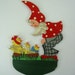 Vintage German Wood Elf Pixie Garden Nome Plaque