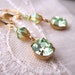 Mint green earrings with Swarovski peridot and chrysolite crystal