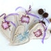 SALE Lavender heart sachet ornaments, set of four