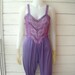 RESERVED LISTING for LetsBuildafire - Vintage 1970s Purple Lace Nylon Jumpsuit / Harem or Genie Costume