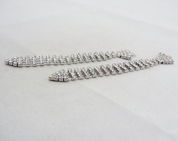 Silver-tone Rhinestone Tie Charms