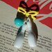 Bowling Betty- atomic bowling pin 1940's 50's style bow brooch
